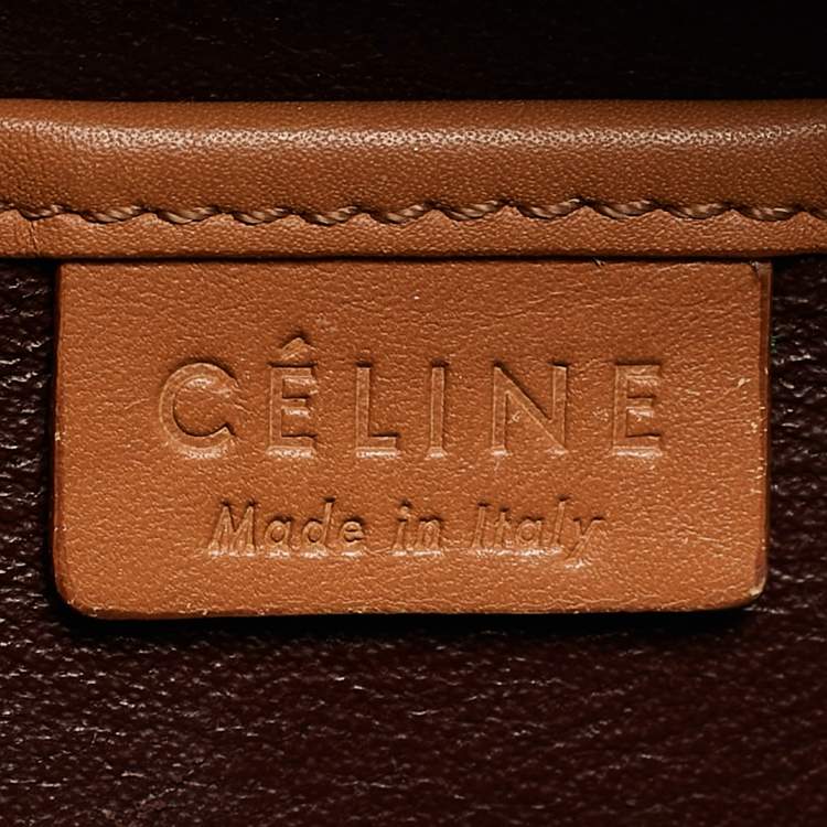 Pre Owned Celine Tricolor Leather Nano Luggage Tote