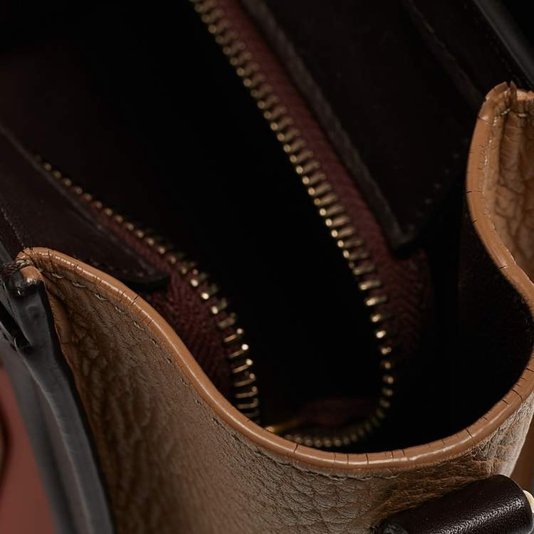 Pre Owned Celine Tricolor Leather Nano Luggage Tote