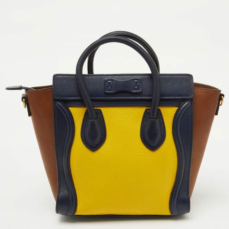 Pre Owned Celine Multicolor Leather Nano Luggage Tote