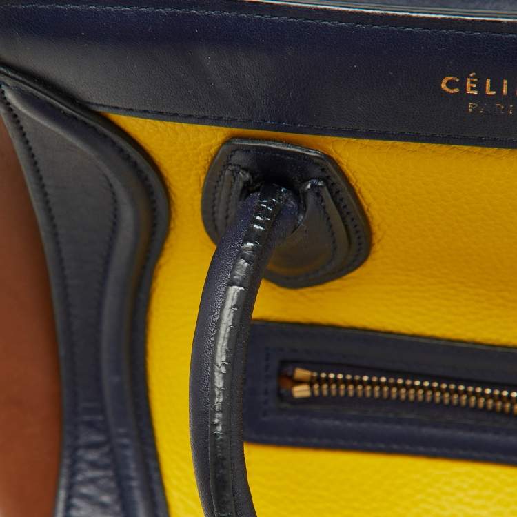 Pre Owned Celine Multicolor Leather Nano Luggage Tote