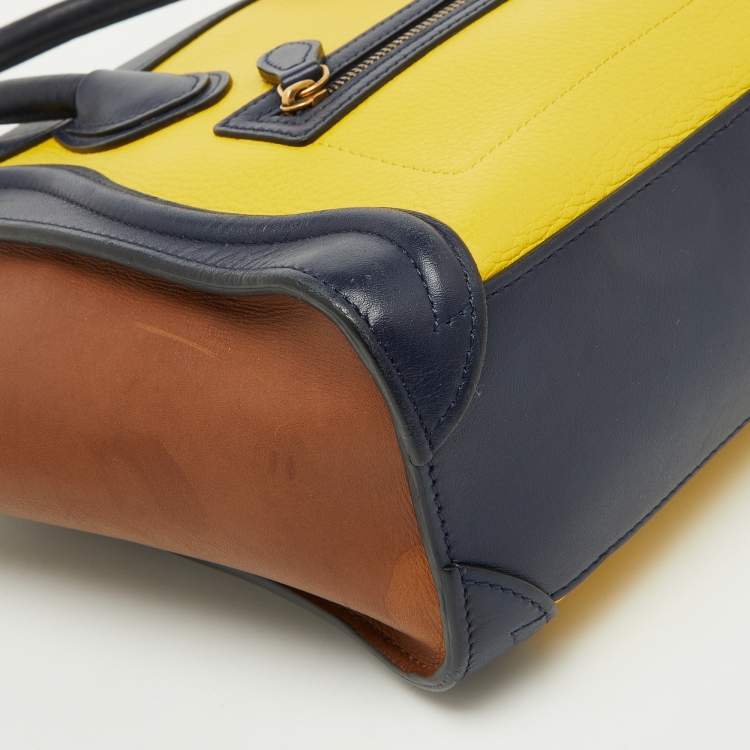 Pre Owned Celine Multicolor Leather Nano Luggage Tote
