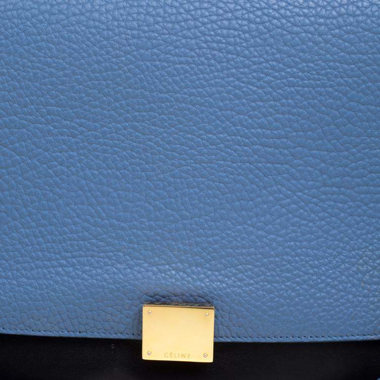 Pre Owned Celine Tri Color Leather Medium Trapeze Bag