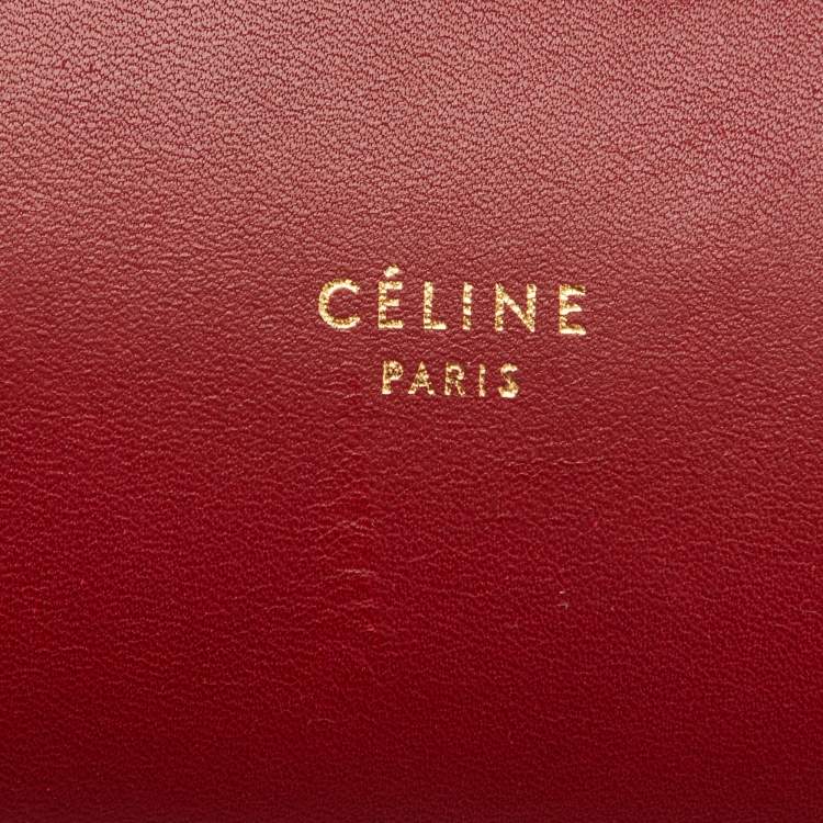 Pre Owned Celine Red/Brown Leather Mini Belt Top Handle Bag