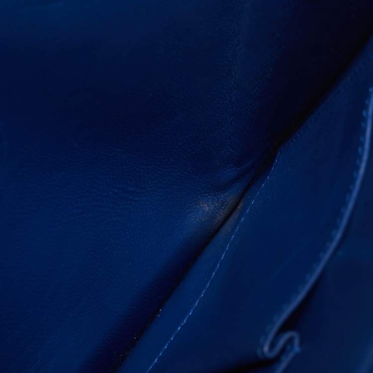 Pre Owned Celine Blue Python Medium Classic Box Shoulder Bag