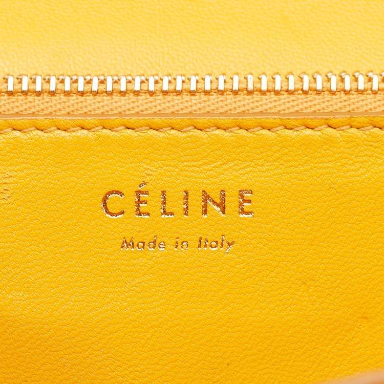 Pre Owned Celine Mustard Python Medium Classic Box Shoulder Bag