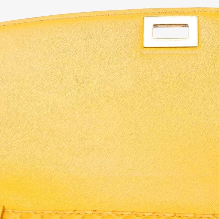Pre Owned Celine Mustard Python Medium Classic Box Shoulder Bag