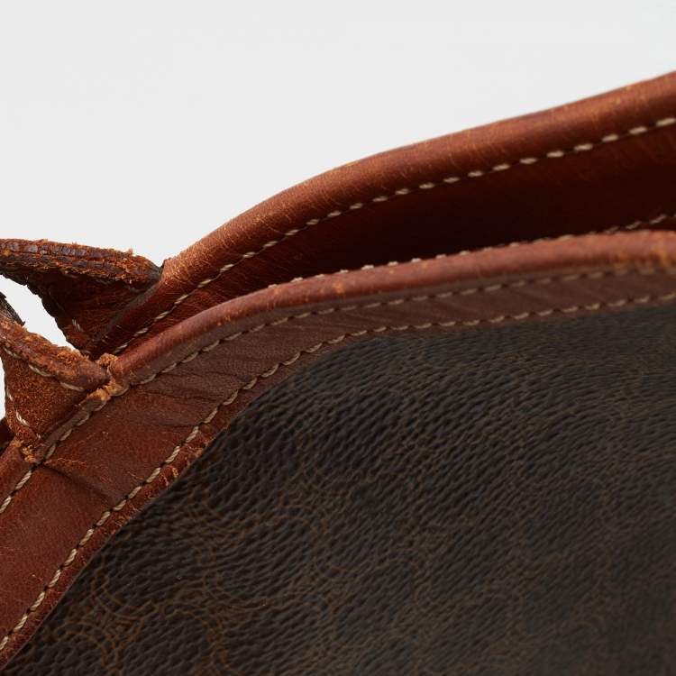 Pre Owned Celine Dark Brown Macadam Coated Canvas and Leather Tote