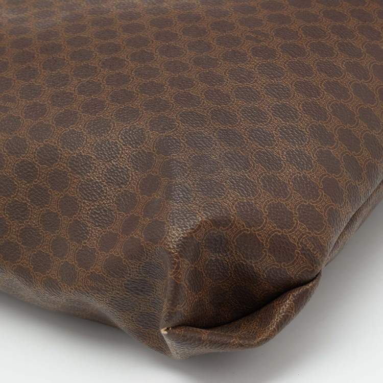 Pre Owned Celine Dark Brown Macadam Coated Canvas and Leather Tote