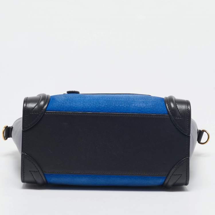 Pre Owned Celine Tricolor Nubuck and Leather Nano Luggage Tote