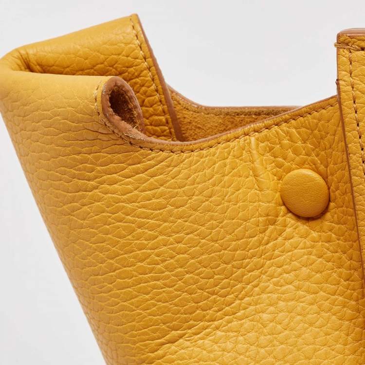 Pre Owned Celine Yellow Leather Small Tie Tote