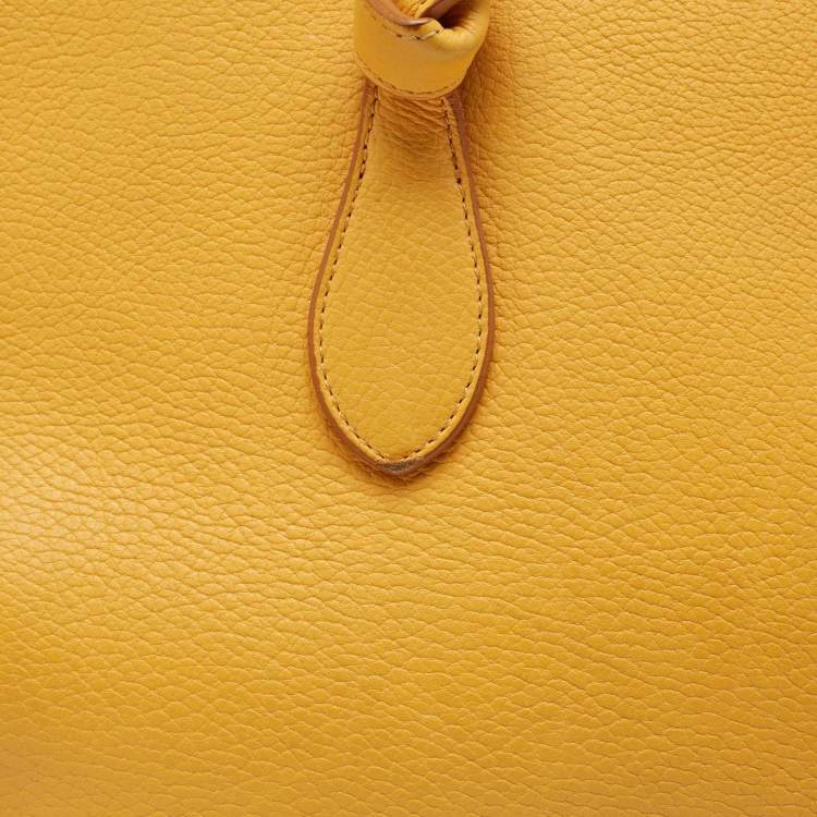 Pre Owned Celine Yellow Leather Small Tie Tote