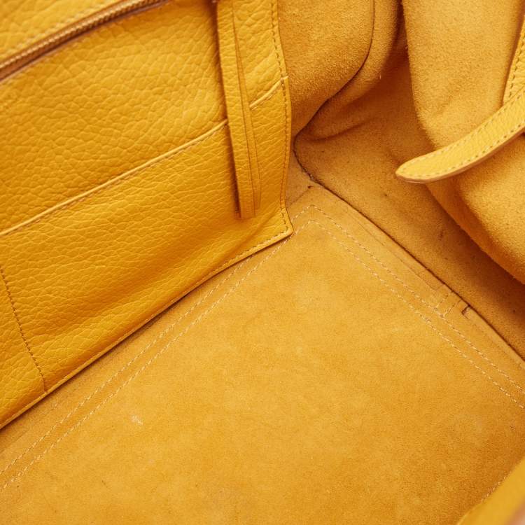 Pre Owned Celine Yellow Leather Small Tie Tote