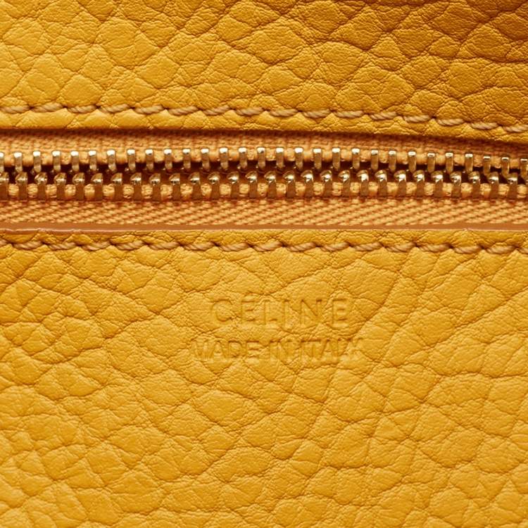 Pre Owned Celine Yellow Leather Small Tie Tote