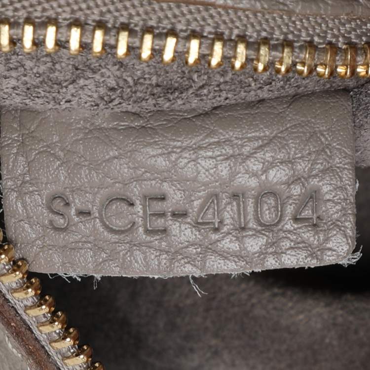 Pre Owned Celine Grey Leather Mini Tie Tote