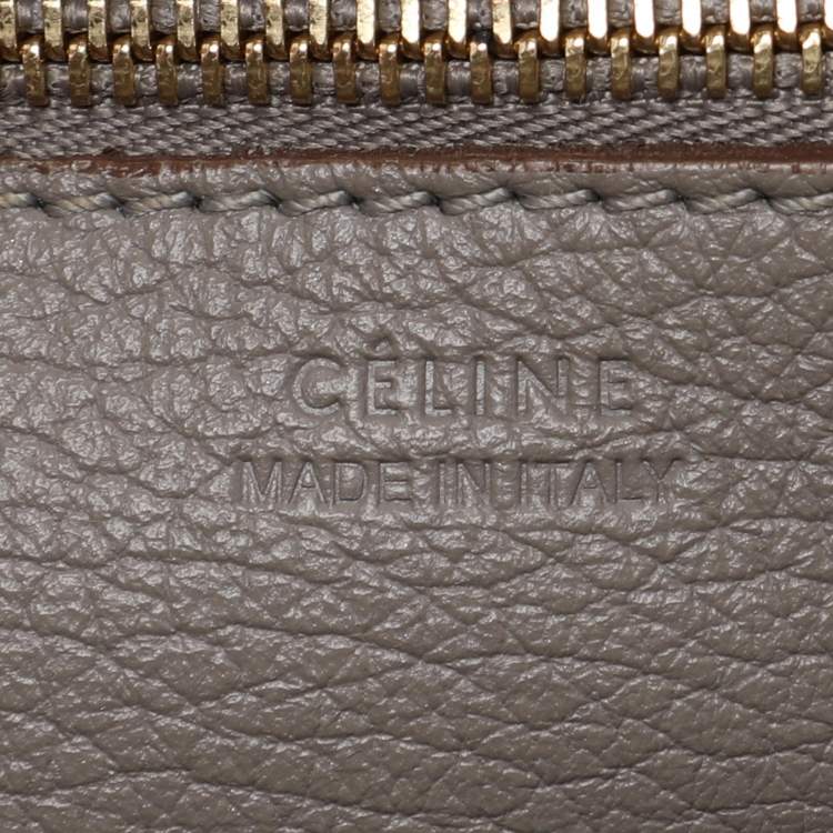 Pre Owned Celine Grey Leather Mini Tie Tote