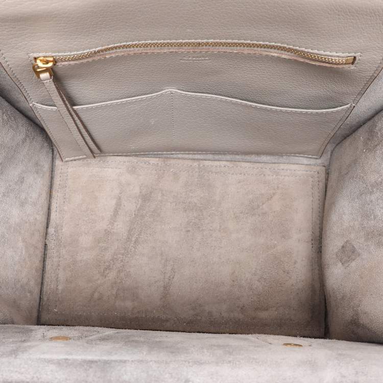 Pre Owned Celine Grey Leather Mini Tie Tote