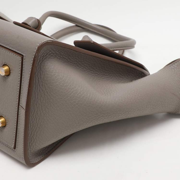 Pre Owned Celine Grey Leather Mini Tie Tote