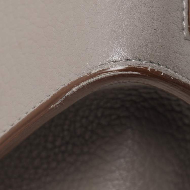 Pre Owned Celine Grey Leather Mini Tie Tote