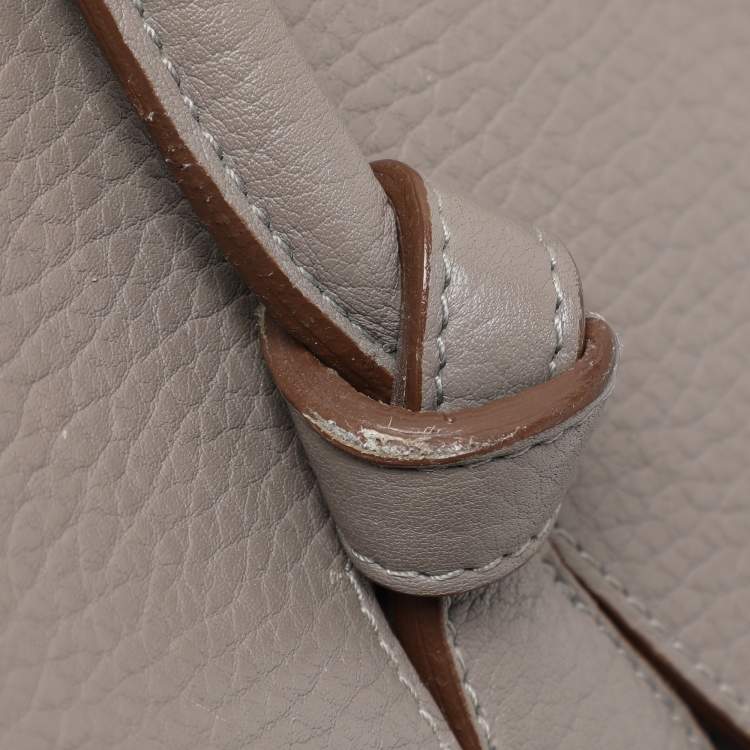 Pre Owned Celine Grey Leather Mini Tie Tote