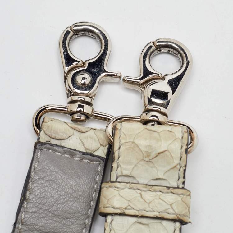 Pre Owned Celine Cream Python Frame Satchel