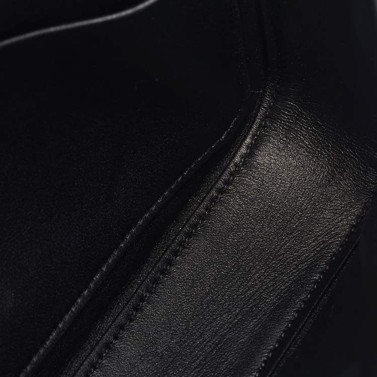 Pre Owned Celine Black Leather Crystal Embellished Claude Shoulder Bag