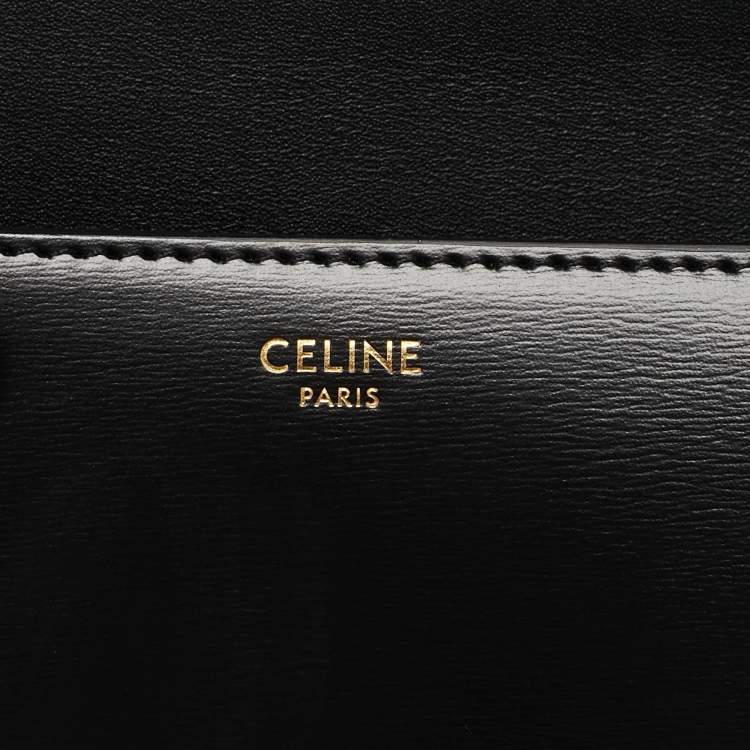 Pre Owned Celine Black Leather Crystal Embellished Claude Shoulder Bag