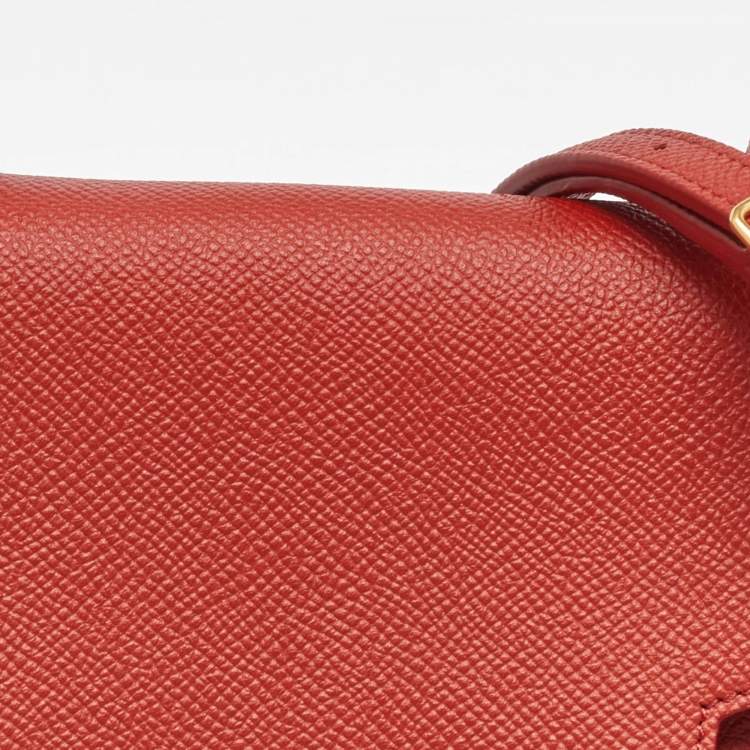Pre Owned Celine Orange Leather Nano Belt Top Handle Bag