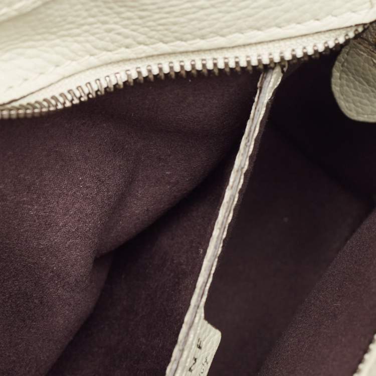 Pre Owned Celine Light Grey Leather Nano Luggage Tote