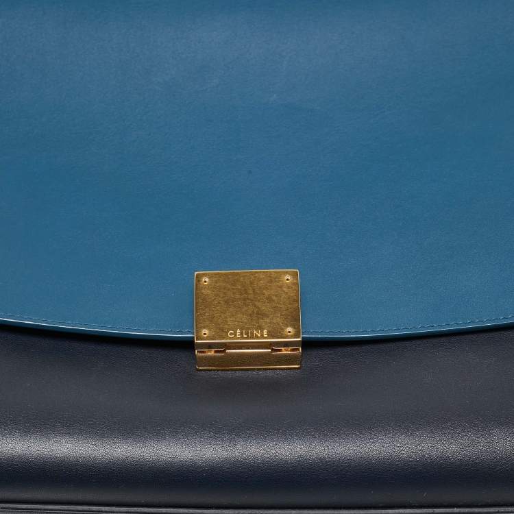 Pre Owned Celine Tricolor Leather Medium Trapeze Top Handle Bag