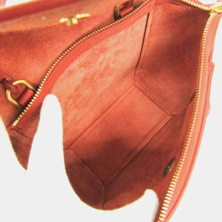 Pre Owned Celine Red Brown Leather Belt Bag Nano Handbag