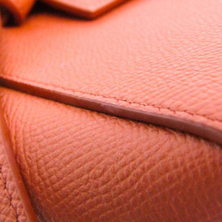 Pre Owned Celine Red Brown Leather Belt Bag Nano Handbag
