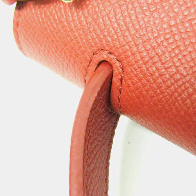 Pre Owned Celine Red Brown Leather Belt Bag Nano Handbag