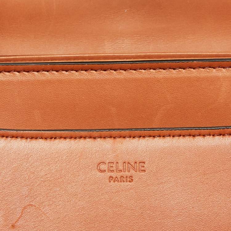 Pre Owned Celine Brown Leather Small 16 Top Handle Bag