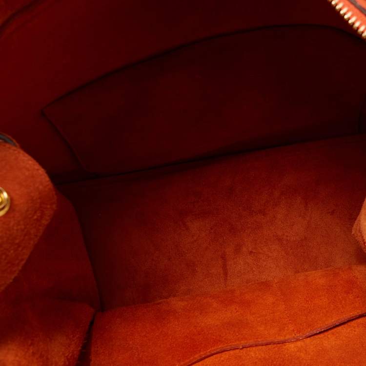 مملوكة مسبقًا Celine Orange Leather Medium Ring Tote