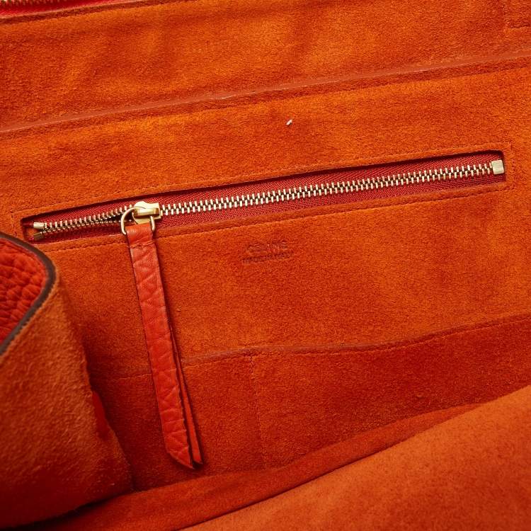 مملوكة مسبقًا Celine Orange Leather Medium Ring Tote