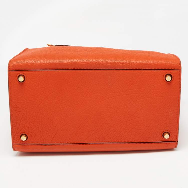 مملوكة مسبقًا Celine Orange Leather Medium Ring Tote