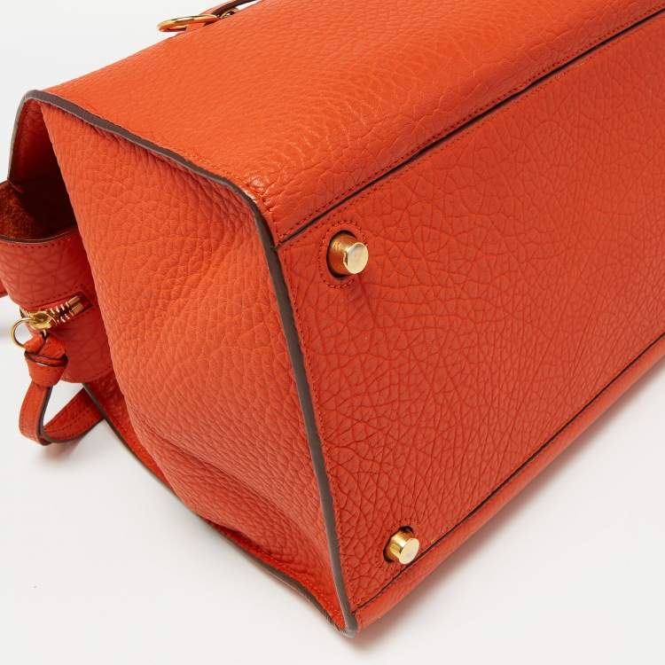 مملوكة مسبقًا Celine Orange Leather Medium Ring Tote