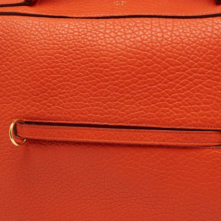 مملوكة مسبقًا Celine Orange Leather Medium Ring Tote