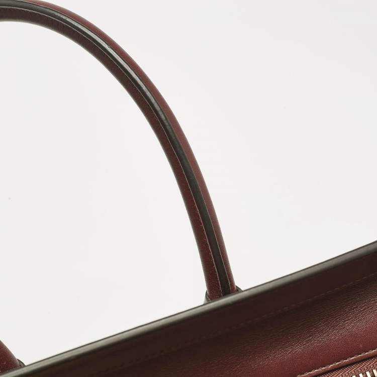Pre Owned Celine Brown Leather Micro Luggage Tote