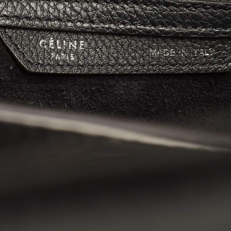 Pre Owned Celine Black Leather Mini Luggage Tote