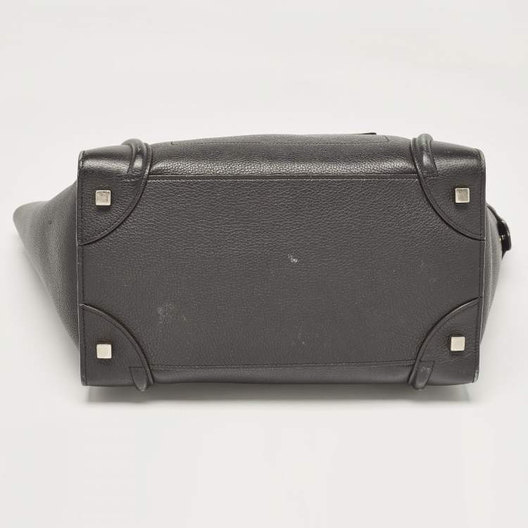 Pre Owned Celine Black Leather Mini Luggage Tote