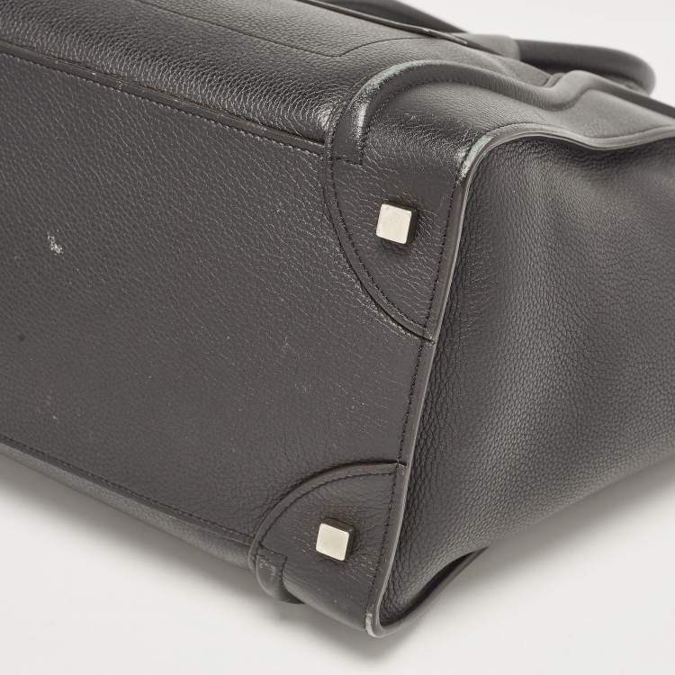 Pre Owned Celine Black Leather Mini Luggage Tote