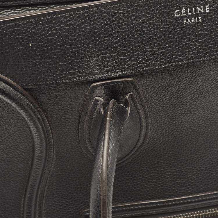 Pre Owned Celine Black Leather Mini Luggage Tote