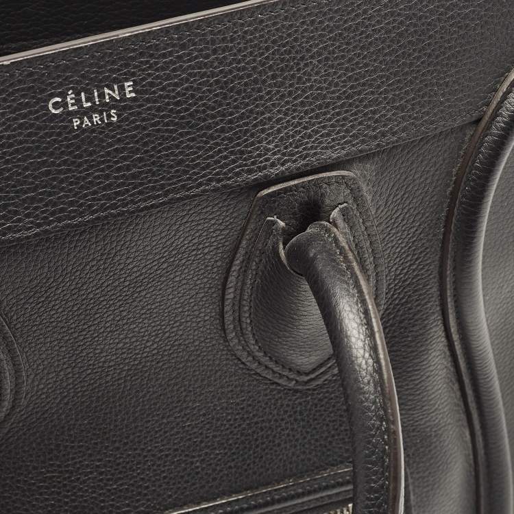 Pre Owned Celine Black Leather Mini Luggage Tote