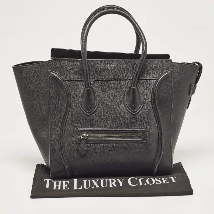 Pre Owned Celine Black Leather Mini Luggage Tote