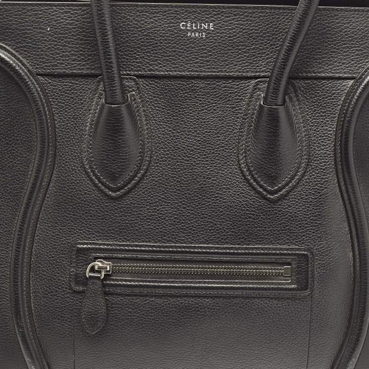 Pre Owned Celine Black Leather Mini Luggage Tote
