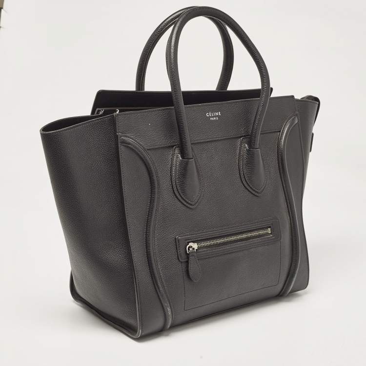 Pre Owned Celine Black Leather Mini Luggage Tote
