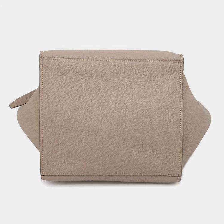 Pre Owned Celine Big Bag Light Taupe Calf Leather Small Size Bag