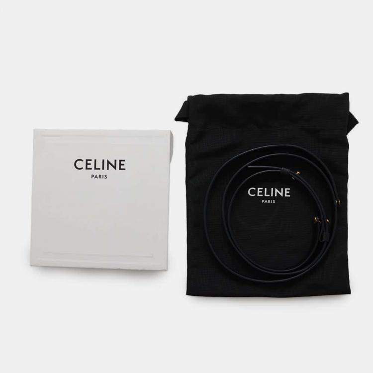 Pre Owned Celine Black Shiny Calf Leather Triomphe Mini Claude Shoulder Bag