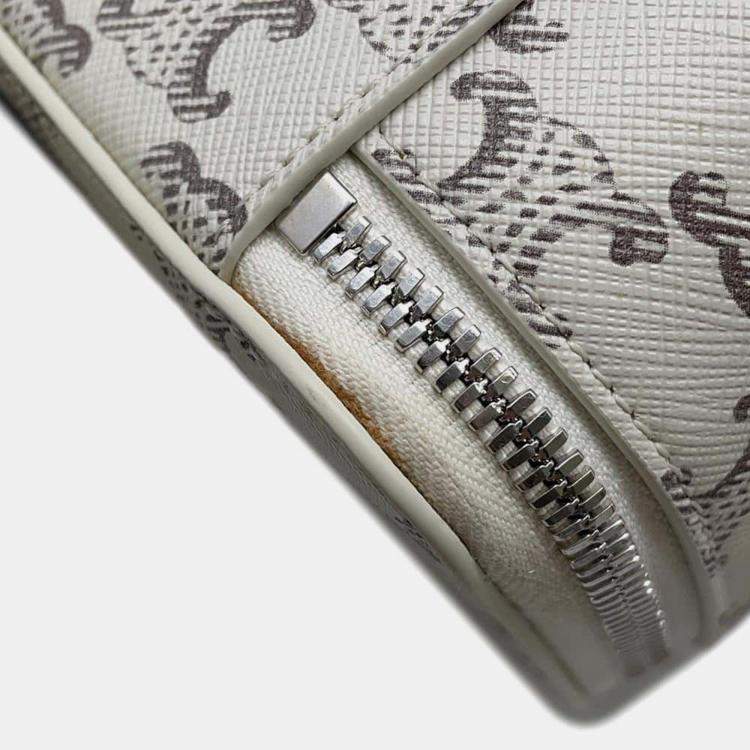 Pre Owned Celine Tan/Ecru PVC Coated Canvas Triomphe Shoulder Bag